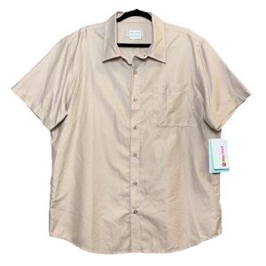 Marmot Arex Men’s Button Up Short Sleeve Air Exchange Hiking Shirt Sz XL Beige